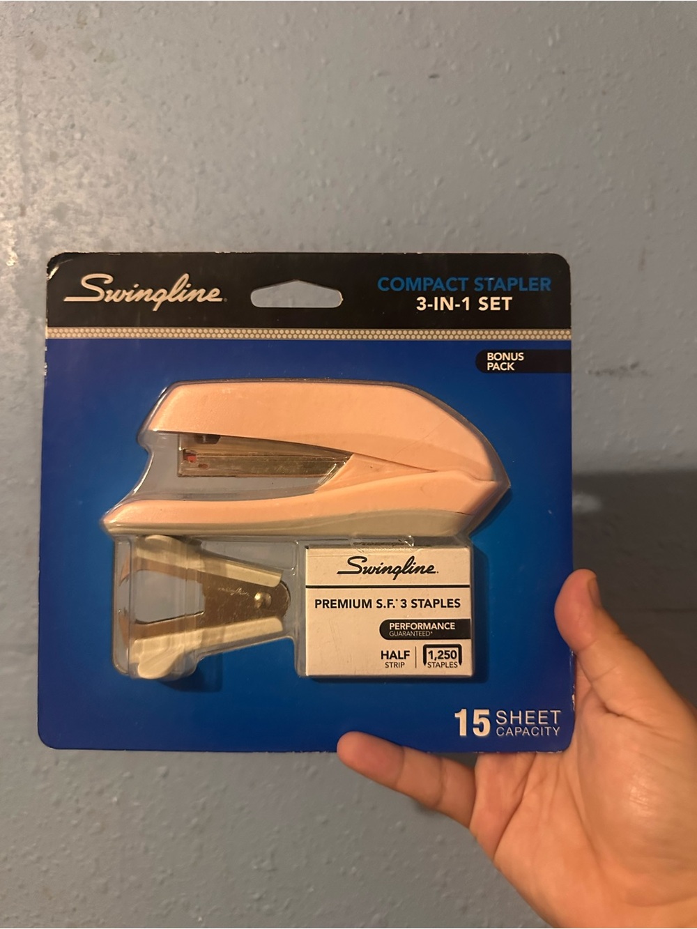 Swingline Pink Compact Stapler 3-in-1 Set Brand New